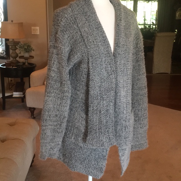 POL Mohair Waffle Cardigan- Gray - Picture 4 of 13